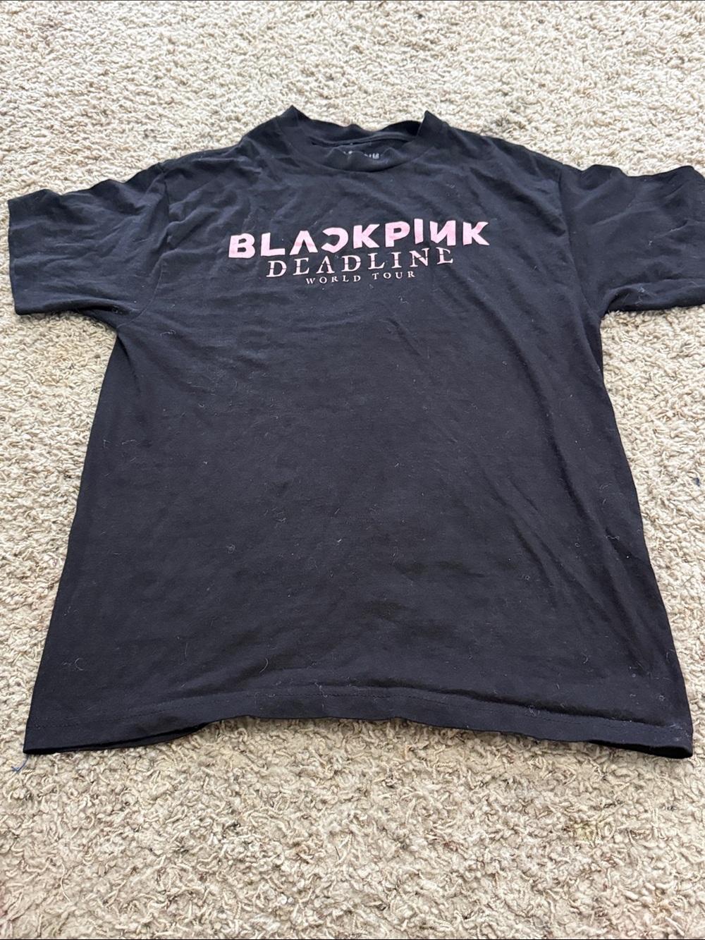 BLACKPINK Deadline World Tour Graphic Tee - Black with Pink Logo